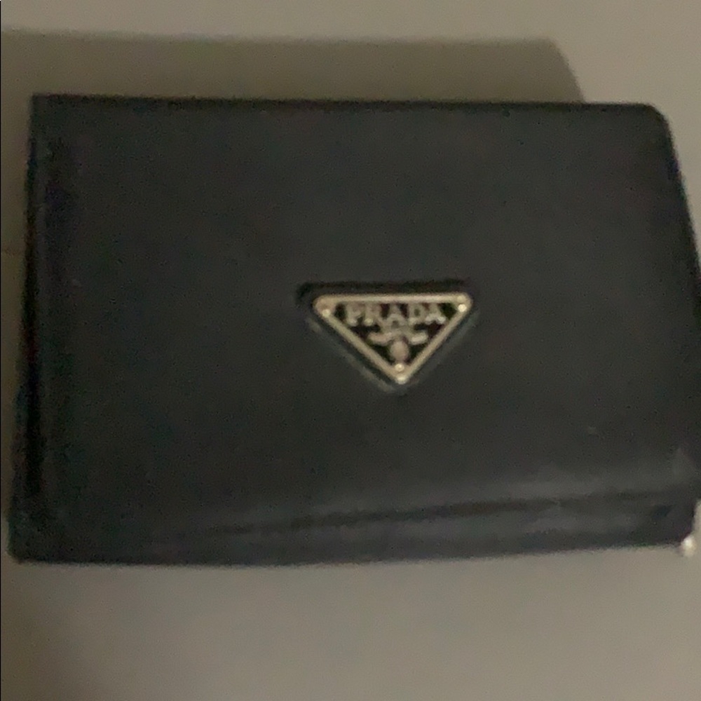 Prada microfiber/leather medium wallet